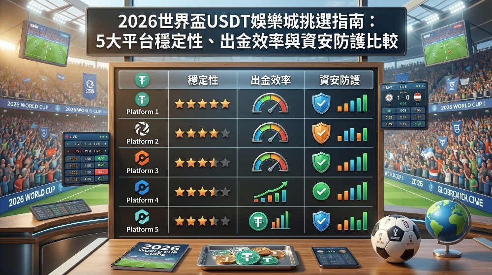 2026世界盃USDT娛樂城挑選指南：5大平台穩定性、出金效率與資安防護比較